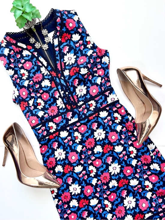 kate spade Dresses & Skirts - Kate Spade Shore Thing Daisy Jacquard Navy Blue Sheath Dress Size 0 $328